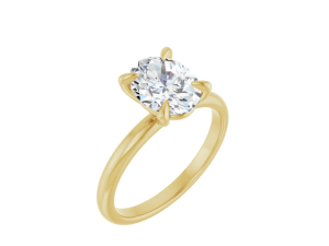 Solitair ring met Lab Grown ovaal
