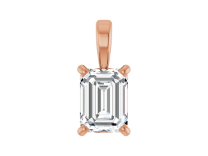 Hanger 4-poots chaton met l.g. emerald 6x4mm (+/- 0.75ct)