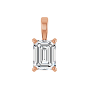 Hanger 4-poots chaton met l.g. emerald 6x4.5mm (+/- 0.75ct)