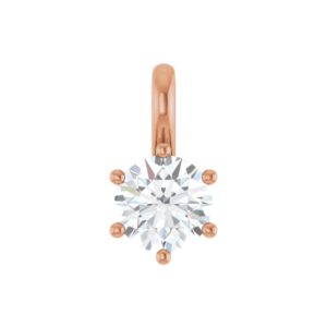 Hanger 6-poots chaton met l.g. briljant 6.5mm (+/- 1.00ct)