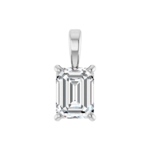 Hanger 4-poots chaton met l.g. emerald 7x5mm (+/- 1.00ct)