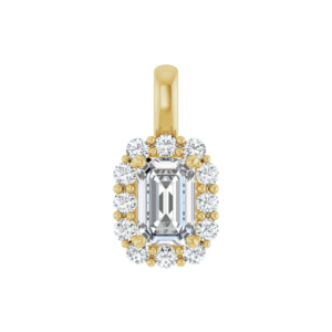 Hanger Halo met l.g. prim. emerald 7x5mm (+/- 1.00ct )