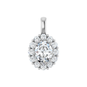 Hanger Halo met l.g. prim. ovaal 8x6mm (+/- 1.00ct )