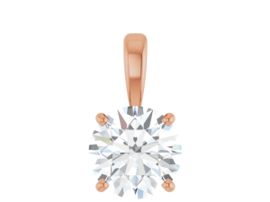 Hanger 4-poots chaton met  l.g. briljant 8.0mm (+/- 2.00ct)