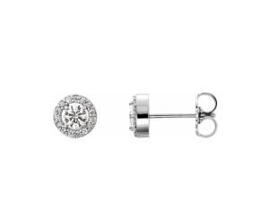 Oorstekers halo prim. 2x 4.5mm lg briljant (+/- 0.75ct)