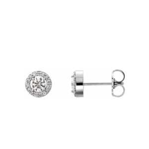 Oorstekers halo prim. 2x 4.5mm lg briljant (+/- 0.75ct)