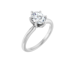 Solitair ring met Lab Grown Ovaal 6p