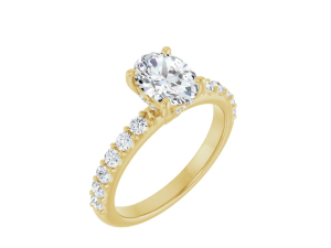 Pavé ring met Lab Grown Ovaal