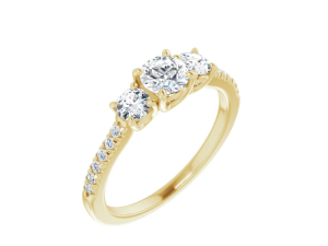 Trilogie-pavé ring met Lab Grown Briljant