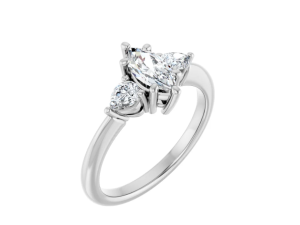 Trilogie ring met Lab Grown Marquise