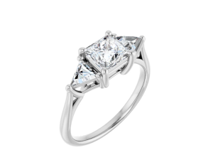 Trilogie ring met Lab Grown Princess