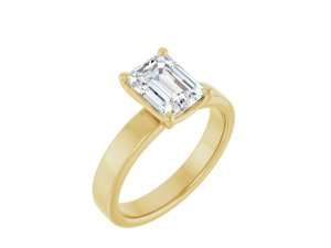 Solitair ring met Lab Grown Emerald