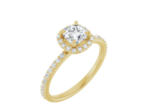 Halo ring met Lab Grown Cushion