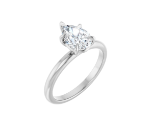 Solitair ring met Lab Grown Peer