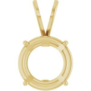 14K Geelgoud 10.5 mm Rond 4-Prong Lichtgewicht Hanger Montuur