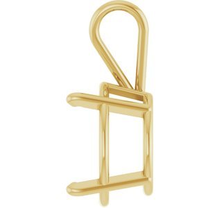14K Geelgoud 10.5 mm Rond 4-Prong Lichtgewicht Hanger Montuur - Afbeelding 3