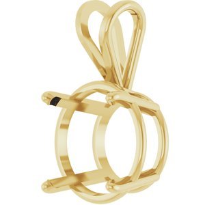 14K Geelgoud 10.5 mm Rond 4-Prong Lichtgewicht Hanger Montuur - Afbeelding 2