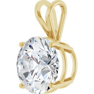 14K Geelgoud 10.5 mm Rond 4-Prong Lichtgewicht Hanger Montuur - Afbeelding 5