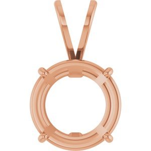14K Roségoud 11 mm Rond 4-Prong Lichtgewicht Hanger Montuur