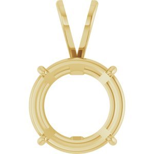 14K Geelgoud 12 mm Rond 4-Prong Lichtgewicht Hanger Montuur