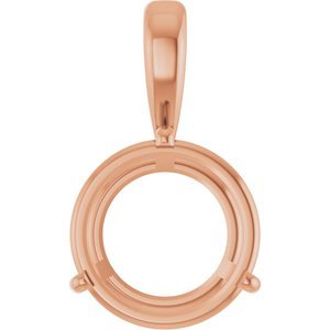 14K Roségoud 12 mm Rond 3-Prong Hanger Montuur