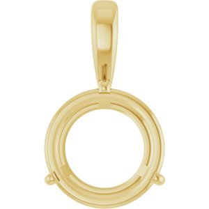 14K Geelgoud 12 mm Rond 3-Prong Hanger Montuur