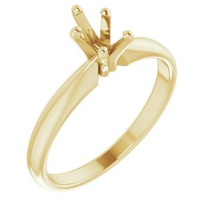 14K Geelgoud 6.5 x 4.5 mm Peer Solitair Verlovings Ring Montuur