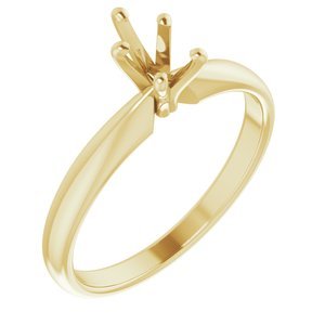 14K Geelgoud 6 x 4 mm Peer Solitair Verlovings Ring Montuur