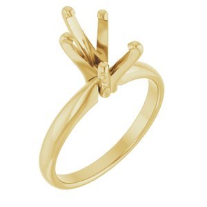 14K Geelgoud 10 x 6.5 mm Peer Solitair Verlovings Ring Montuur
