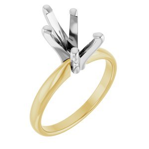 14K Geel/Witgoud 11 x 7 mm Peer Solitair Verlovings Ring Montuur