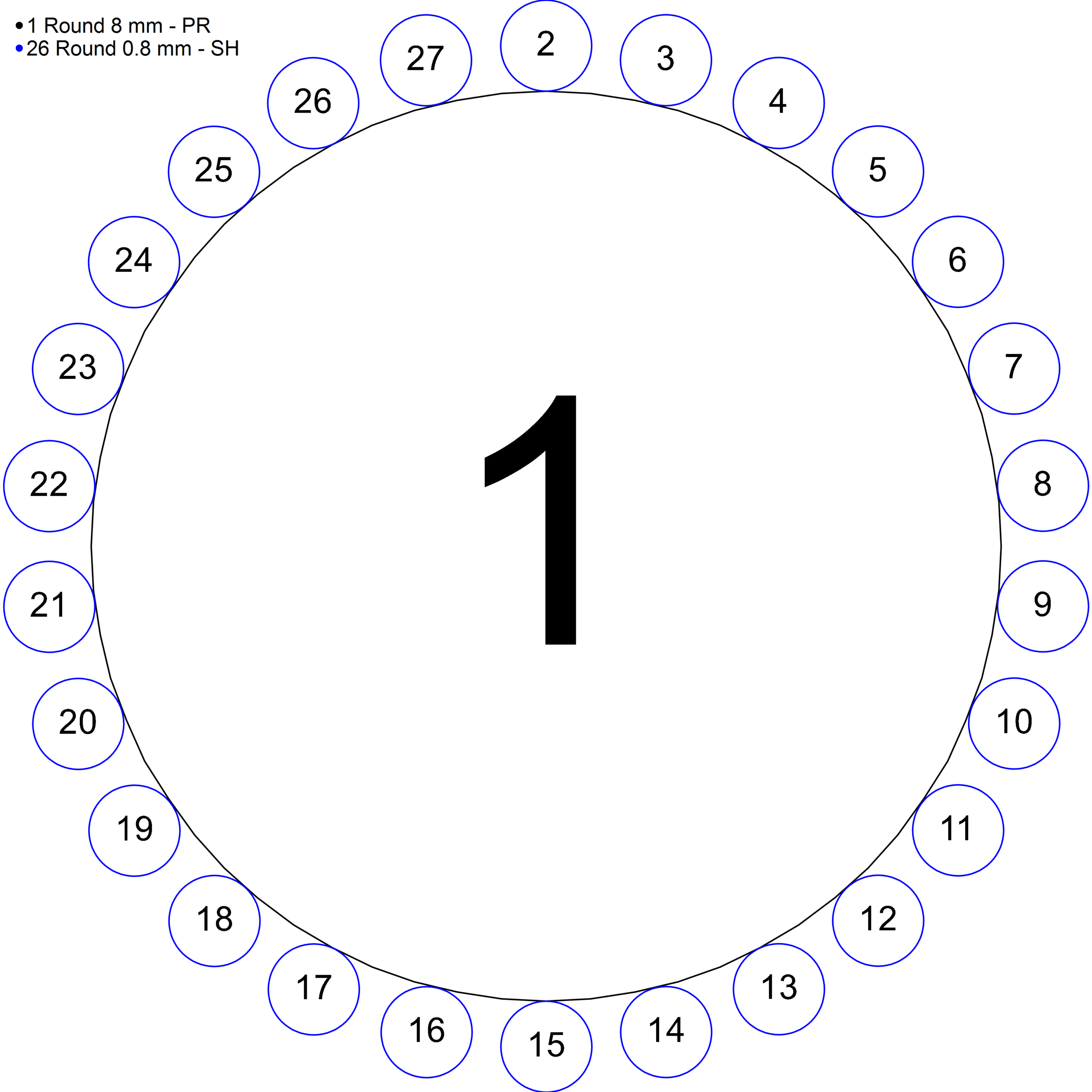 14K Witgoud 8 mm Rond 4-Prong Hidden Halo-stijl Zetkop met stift - Afbeelding 4
