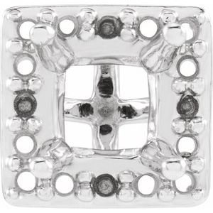 14K Witgoud 4.5 mm Princess 4-Prong Halo-stijl Zetkop met stift