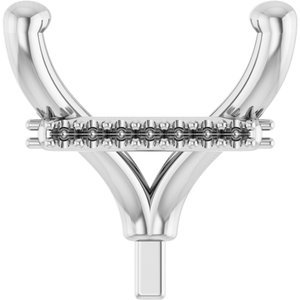 14K Witgoud 8 mm Princess 4-Prong Hidden Halo-stijl Zetkop met stift