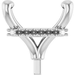 14K Witgoud 7.5 mm Princess 4-Prong Hidden Halo-stijl Zetkop met stift