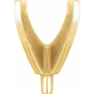 14K Geelgoud 11-11.4 mm Rond 4-Prong Hoge Zetkop met stift
