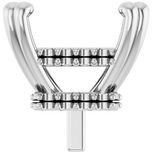 14K Witgoud 7 mm Princess 4-Prong Hidden Halo-stijl Zetkop met stift