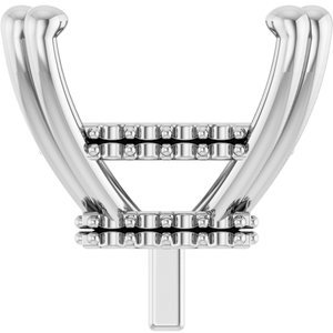 14K Witgoud 8 mm Princess 4-Prong Hidden Halo-stijl Zetkop met stift