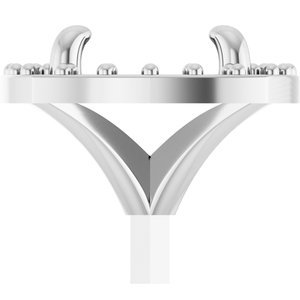 14K Witgoud 8.6 mm Rond 4-Prong Cushion Frame Halo-stijl Zetkop met stift