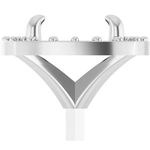 14K Witgoud 9 mm Rond 4-Prong Cushion Frame Halo-stijl Zetkop met stift