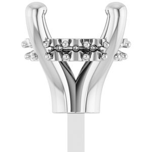 14K Witgoud 6.5 mm Rond 4-Prong Hidden Halo-stijl Zetkop met stift