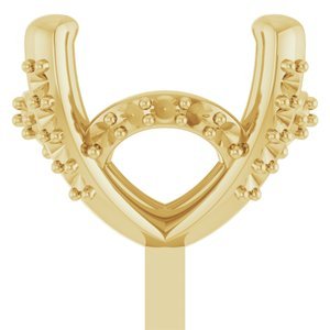 14K Geelgoud 8 mm Rond 4-Prong Hidden Halo Zetkop met stift