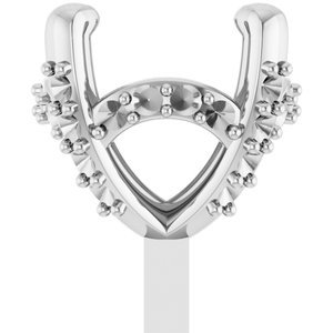 14K Witgoud 5.5 mm Rond 4-Prong Hidden Halo Zetkop met stift