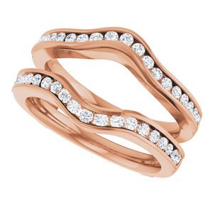 14K Roségoud 1/2 CTW Natuurlijke Diamant Ring Guard - Afbeelding 5