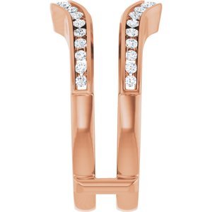 14K Roségoud 1/2 CTW Natuurlijke Diamant Ring Guard - Afbeelding 4