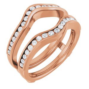 14K Roségoud 1/2 CTW Natuurlijke Diamant Ring Guard