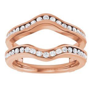 14K Roségoud 1/2 CTW Natuurlijke Diamant Ring Guard - Afbeelding 3