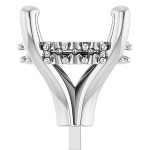 14K Witgoud 9 mm Rond 4-Prong Hidden Halo-stijl Zetkop met stift