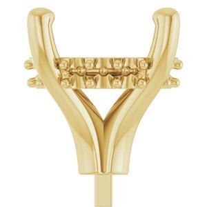 14K Geelgoud 9 mm Rond 4-Prong Hidden Halo-stijl Zetkop met stift