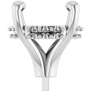 14K Witgoud 9.5 mm Rond 4-Prong Hidden Halo-stijl Zetkop met stift