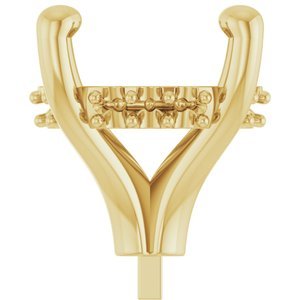 14K Geelgoud 10 mm Rond 4-Prong Hidden Halo-stijl Zetkop met stift